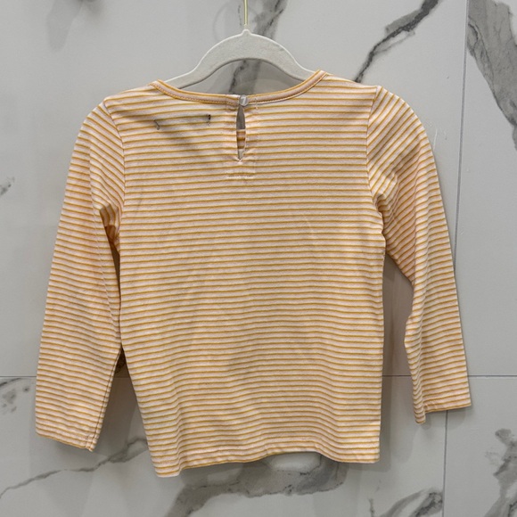 7 For All Mankind Kids Long Sleeve Shirt in Yellow, Pink, White Stripes - Picture 4 of 4